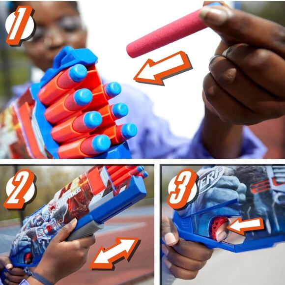 New Nerf Transformers Optimus Prime Blaster Nerf 16 Darts Hasbro - Picture 2 of 6